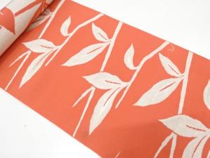 アンティーク　枝葉模様織り出し　八寸帯地反物